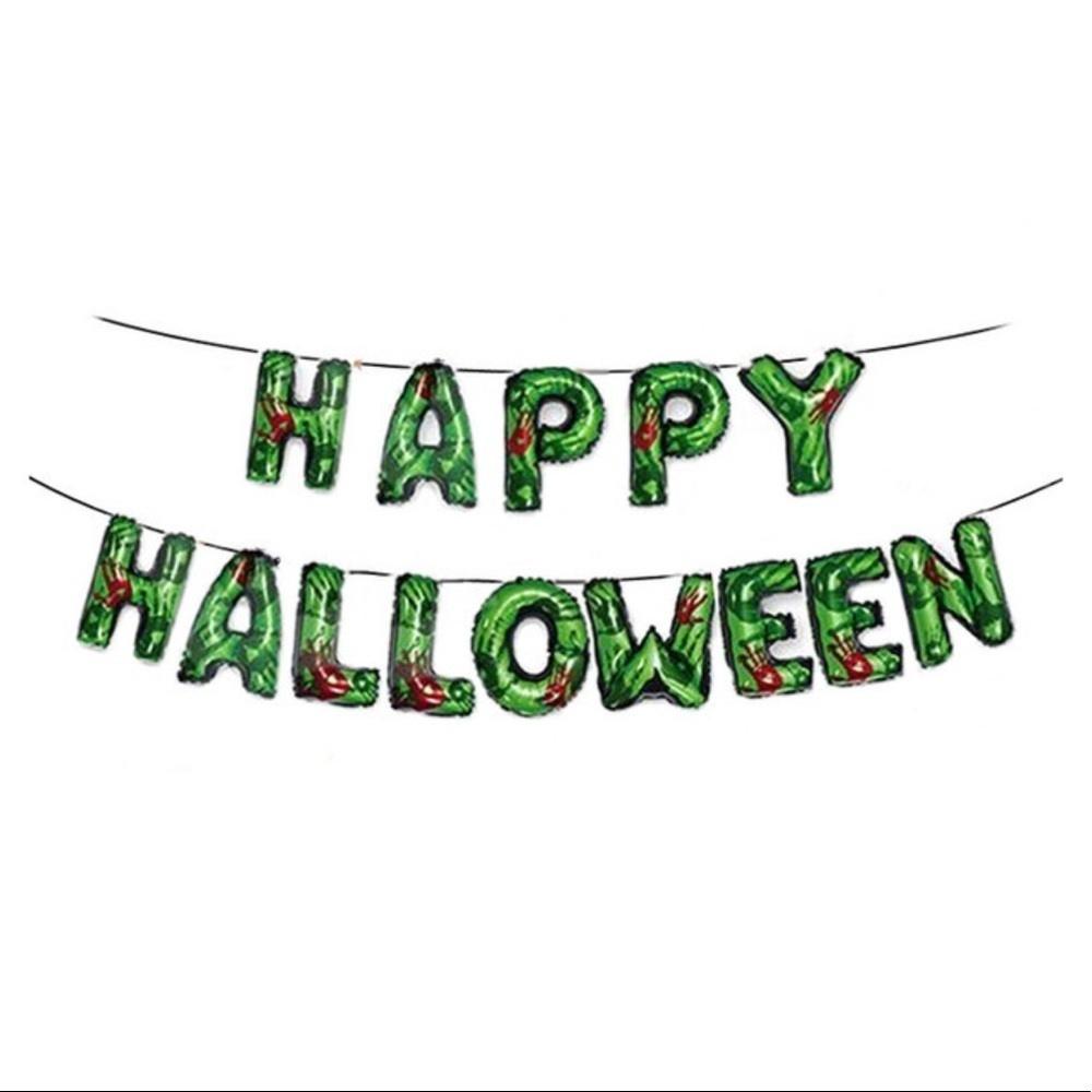 Happy Halloween Balloon Banner Zombie Balloon Banner